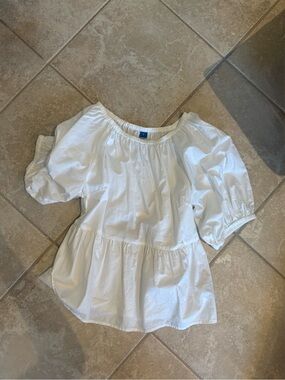 Old Navy White Off-Shoulder Peplum Top